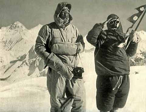 
Cho Oyu First Ascent - Herbert Tichy and Pasang Dawa Lama on Cho Oyu Summit October 19, 1954
